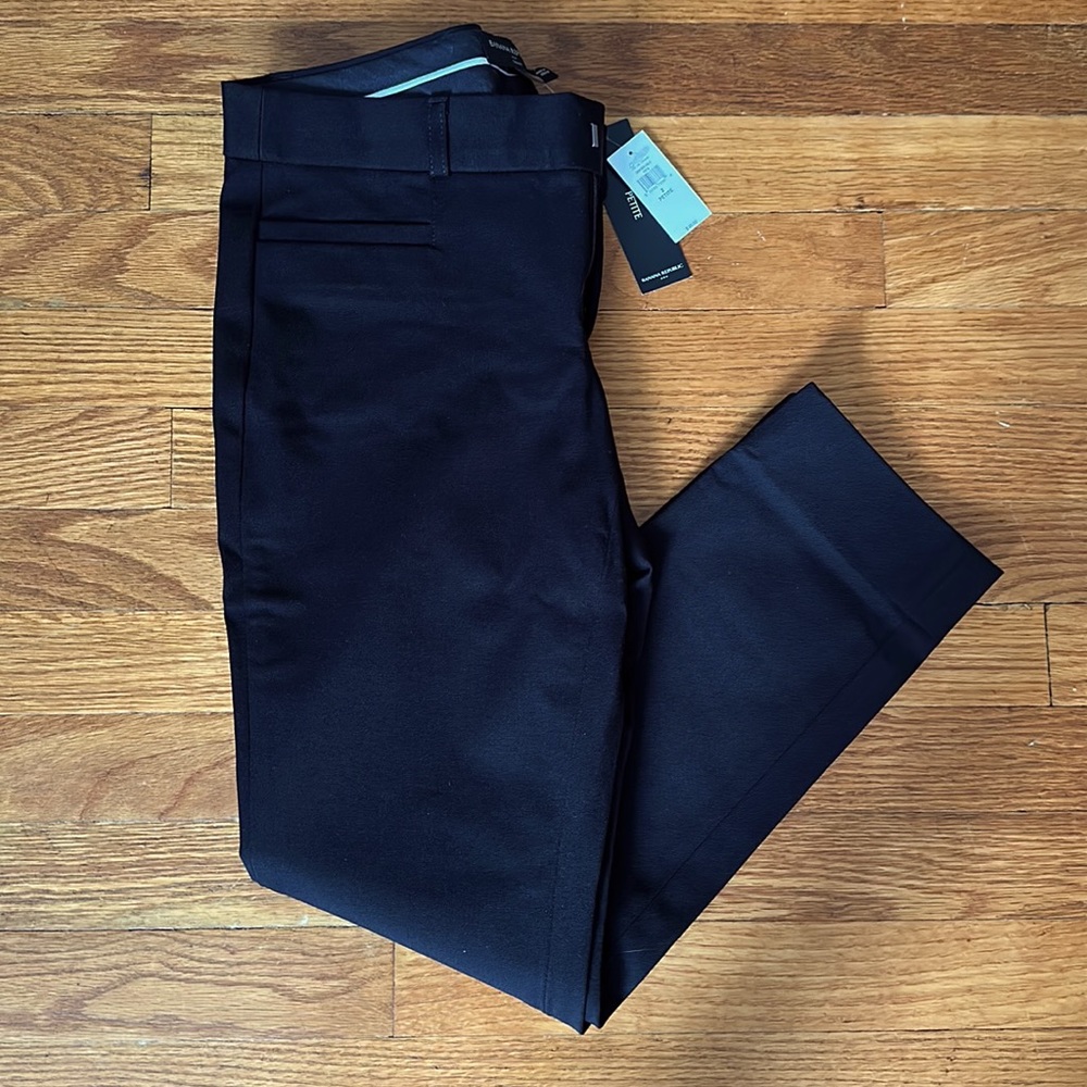 NWT Banana Republic Sloan Pants, Black, Size 2 Petite